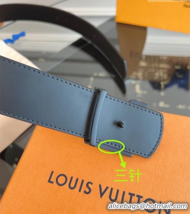 Inexpensive Louis Vuitton Maxi Monogram Leather Belt 4cm with LV Buckle LV031601 All Black 2026