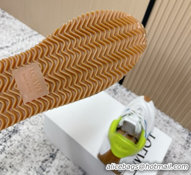 Unique Style Loewe Flow Runner Sneakers in Nylon and Suede White 0226066