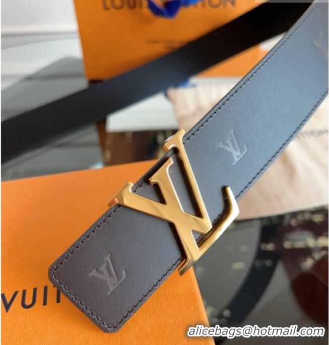 Buy Discount Louis Vuitton LV Embossed Leather Belt 4cm with LV Buckle LV031602 Dark Brown/Shiny Gold 2026