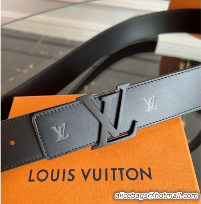 Reasonable Price Louis Vuitton LV Embossed Leather Belt 4cm with LV Buckle LV031602 All Black 2026