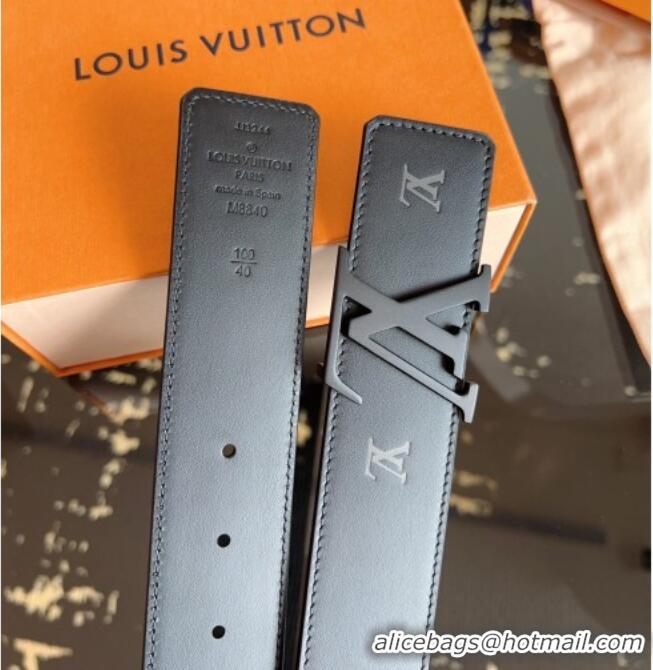 Reasonable Price Louis Vuitton LV Embossed Leather Belt 4cm with LV Buckle LV031602 All Black 2026