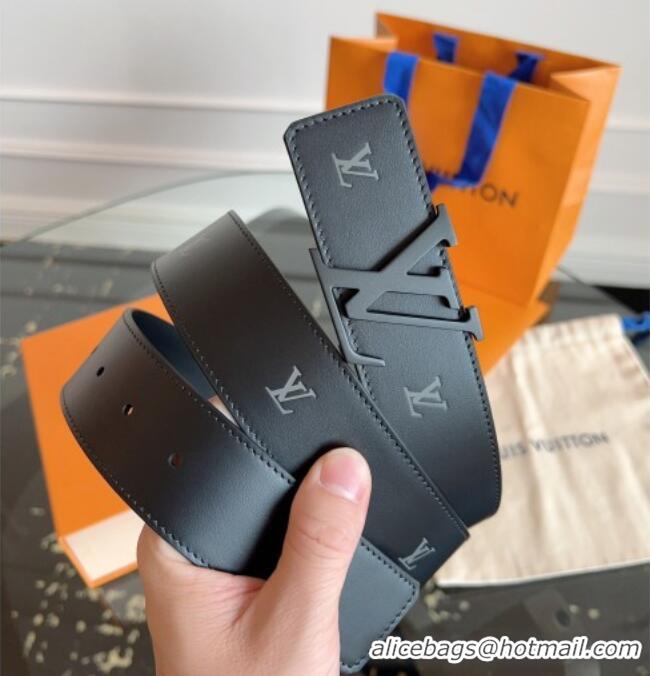 Reasonable Price Louis Vuitton LV Embossed Leather Belt 4cm with LV Buckle LV031602 All Black 2026