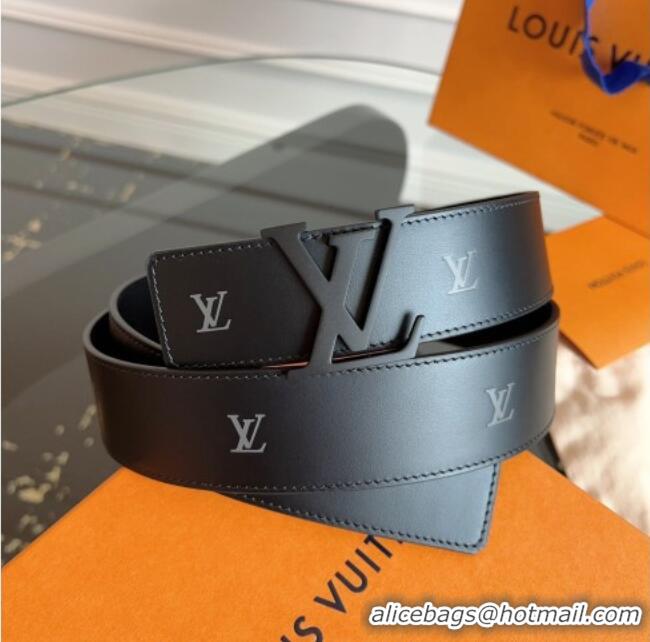 Reasonable Price Louis Vuitton LV Embossed Leather Belt 4cm with LV Buckle LV031602 All Black 2026