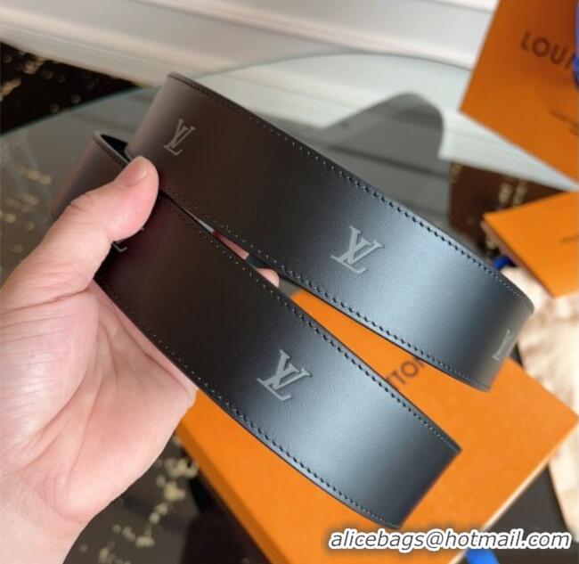 Reasonable Price Louis Vuitton LV Embossed Leather Belt 4cm with LV Buckle LV031602 All Black 2026