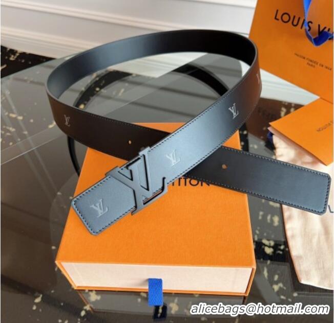 Reasonable Price Louis Vuitton LV Embossed Leather Belt 4cm with LV Buckle LV031602 All Black 2026