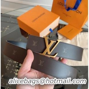 Inexpensive Louis Vuitton LV Embossed Leather Belt 4cm with LV Buckle LV031602 Brown/Aged Gold 2026