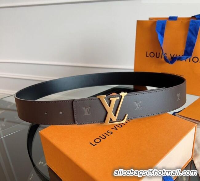 Inexpensive Louis Vuitton LV Embossed Leather Belt 4cm with LV Buckle LV031602 Brown/Aged Gold 2026