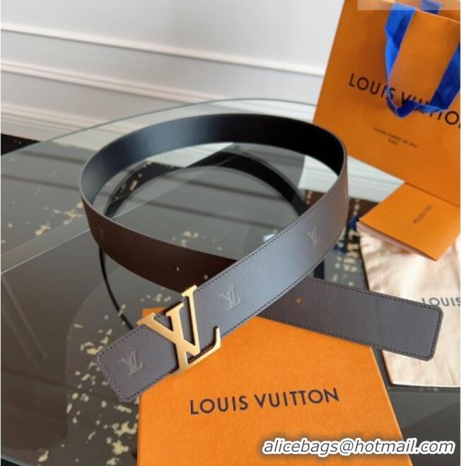 Inexpensive Louis Vuitton LV Embossed Leather Belt 4cm with LV Buckle LV031602 Brown/Aged Gold 2026