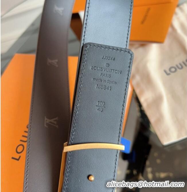Inexpensive Louis Vuitton LV Embossed Leather Belt 4cm with LV Buckle LV031602 Brown/Aged Gold 2026