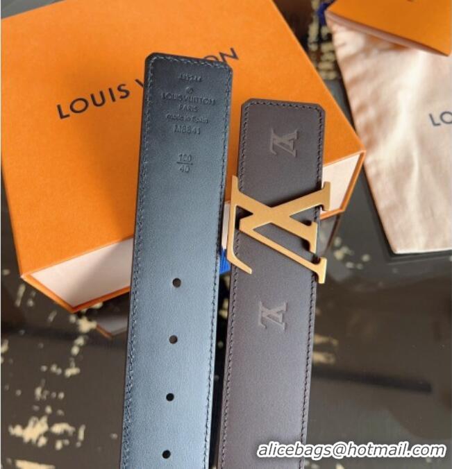 Inexpensive Louis Vuitton LV Embossed Leather Belt 4cm with LV Buckle LV031602 Brown/Aged Gold 2026