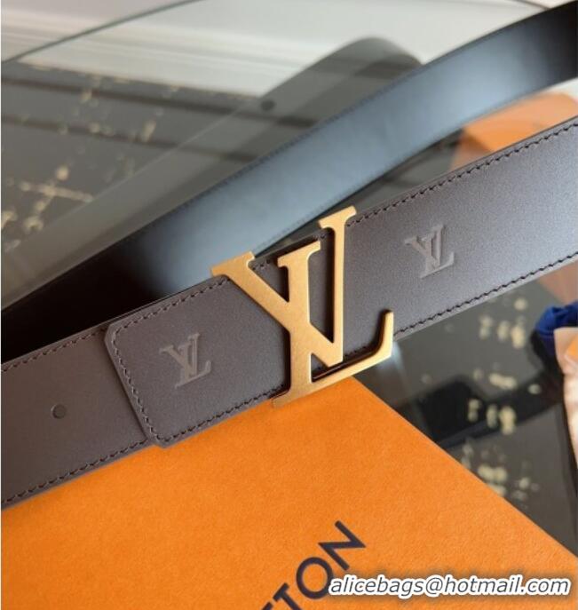 Inexpensive Louis Vuitton LV Embossed Leather Belt 4cm with LV Buckle LV031602 Brown/Aged Gold 2026