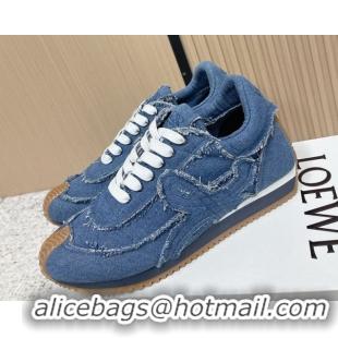 Grade Quality Loewe Flow Runner Sneakers in Denim with Bow Blue 0226069