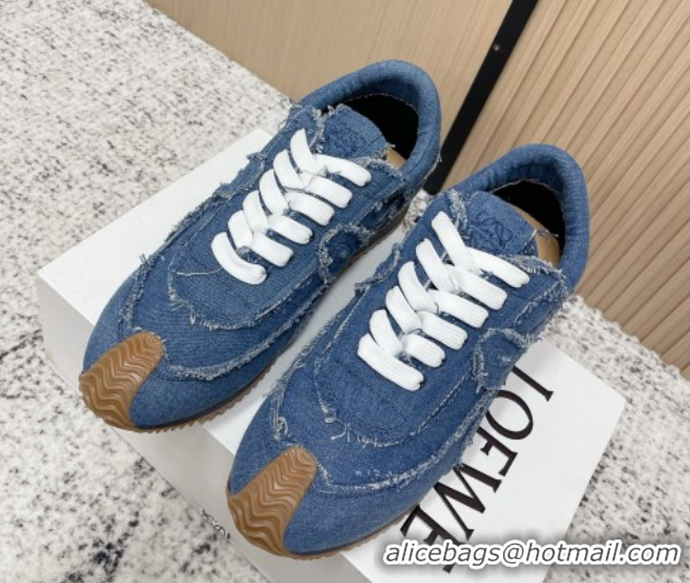 Grade Quality Loewe Flow Runner Sneakers in Denim with Bow Blue 0226069