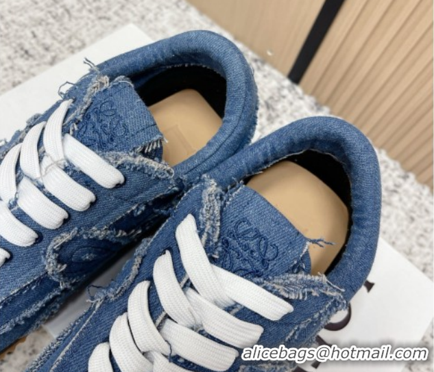 Grade Quality Loewe Flow Runner Sneakers in Denim with Bow Blue 0226069