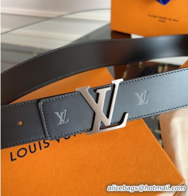 Good Taste Louis Vuitton LV Embossed Leather Belt 4cm with LV Buckle LV031602 Black/Aged Silver 2026