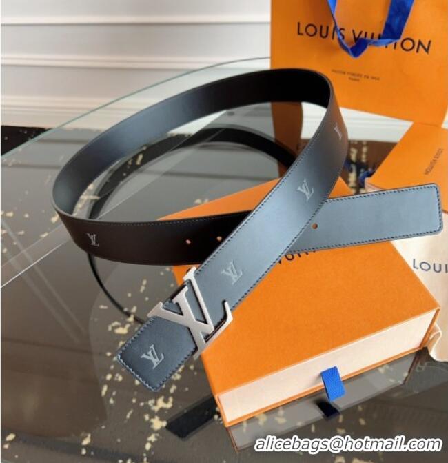 Good Taste Louis Vuitton LV Embossed Leather Belt 4cm with LV Buckle LV031602 Black/Aged Silver 2026