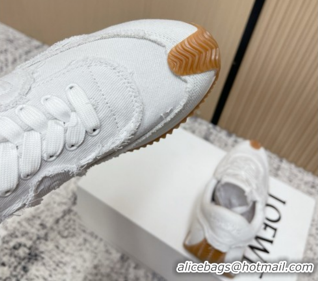 Best Grade Loewe Flow Runner Sneakers in Denim with Bow White 0226070