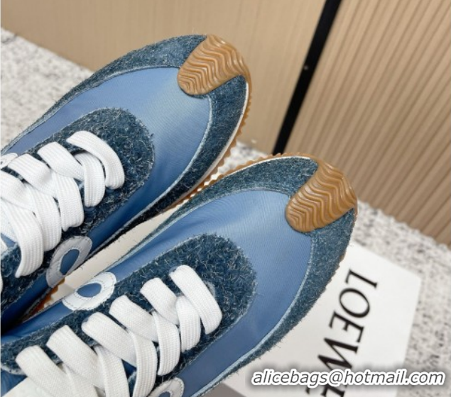 Good Product Loewe Flow Runner Sneakers in Nylon and Felt Blue 0226072