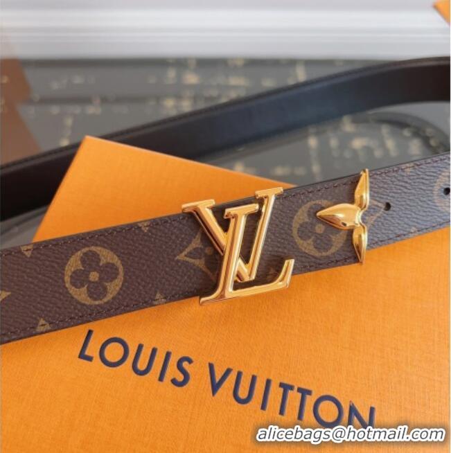 Shop Grade Louis Vuitton Monogram Canvas and Leather Belt 3cm with LV Buckle LV031603 Black 2026