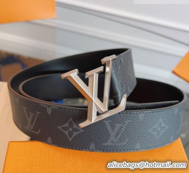 Best Price Louis Vuitton Monogram Canvas and Leather Belt 4cm with LV Buckle LV031604 Black/Silver 2026