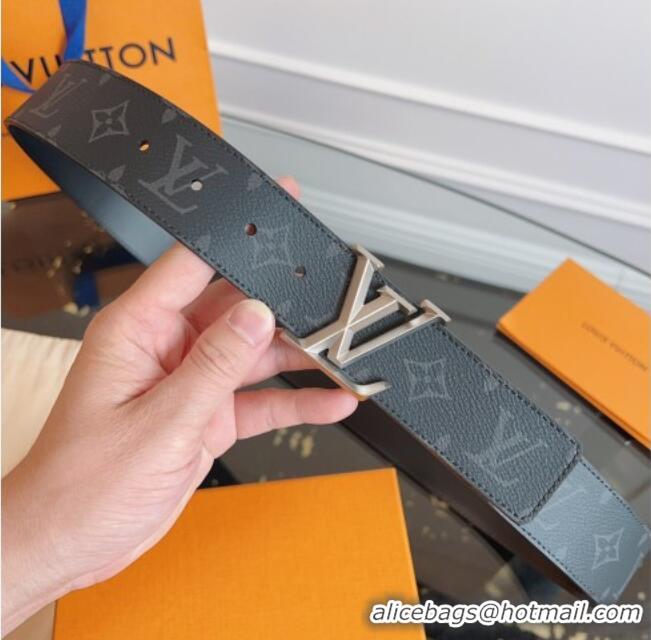Best Price Louis Vuitton Monogram Canvas and Leather Belt 4cm with LV Buckle LV031604 Black/Silver 2026