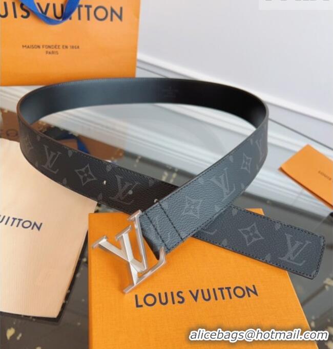 Best Price Louis Vuitton Monogram Canvas and Leather Belt 4cm with LV Buckle LV031604 Black/Silver 2026