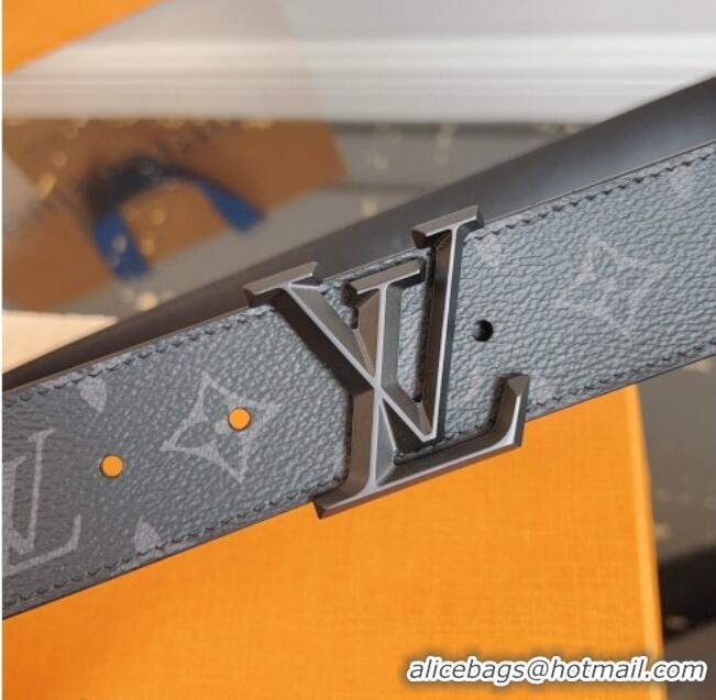 Top Design Louis Vuitton Monogram Canvas and Leather Belt 4cm with LV Buckle LV031604 All Black 2026