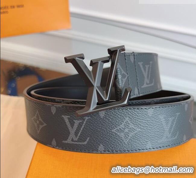 Top Design Louis Vuitton Monogram Canvas and Leather Belt 4cm with LV Buckle LV031604 All Black 2026