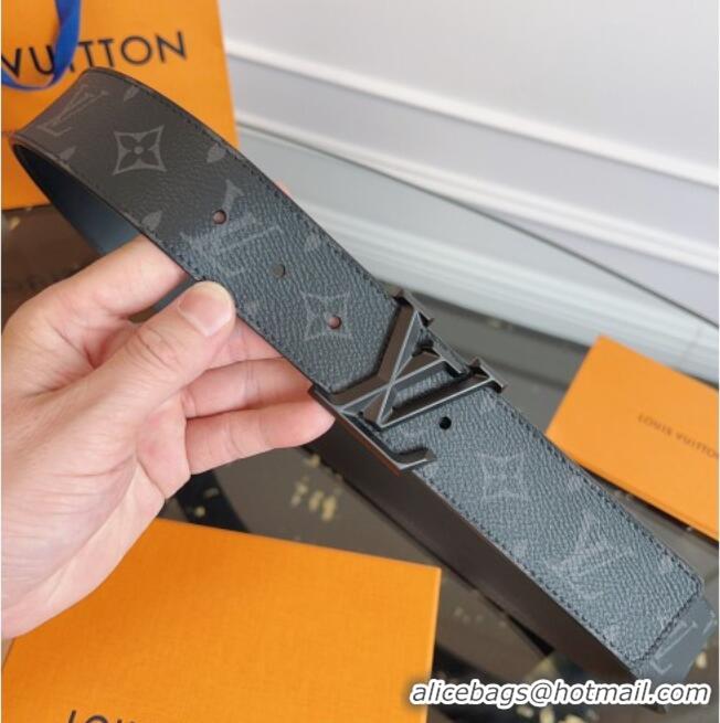 Top Design Louis Vuitton Monogram Canvas and Leather Belt 4cm with LV Buckle LV031604 All Black 2026