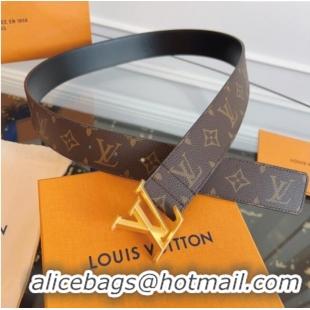 Trendy Design Louis Vuitton Monogram Canvas and Leather Belt 4cm with LV Buckle LV031604 Brown 2026