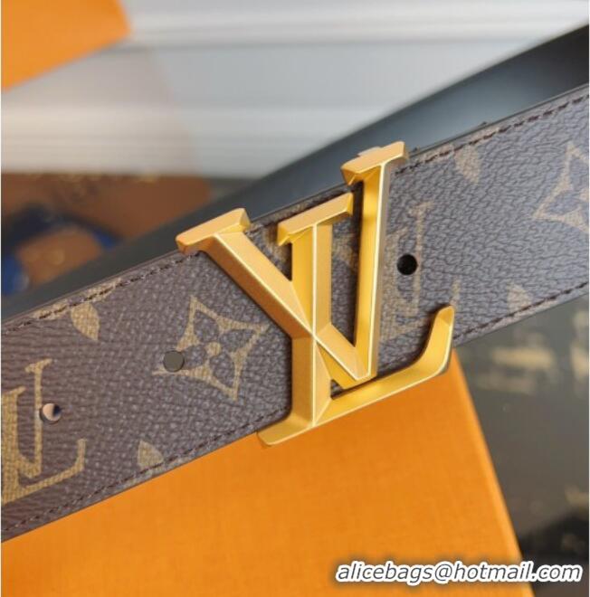 Trendy Design Louis Vuitton Monogram Canvas and Leather Belt 4cm with LV Buckle LV031604 Brown 2026