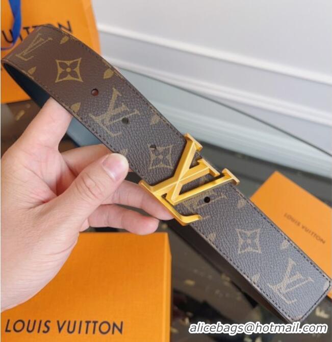 Trendy Design Louis Vuitton Monogram Canvas and Leather Belt 4cm with LV Buckle LV031604 Brown 2026