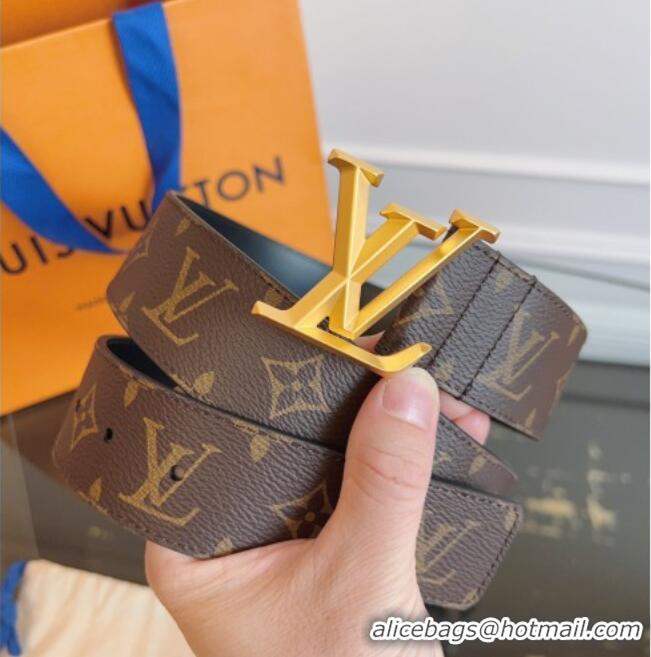 Trendy Design Louis Vuitton Monogram Canvas and Leather Belt 4cm with LV Buckle LV031604 Brown 2026