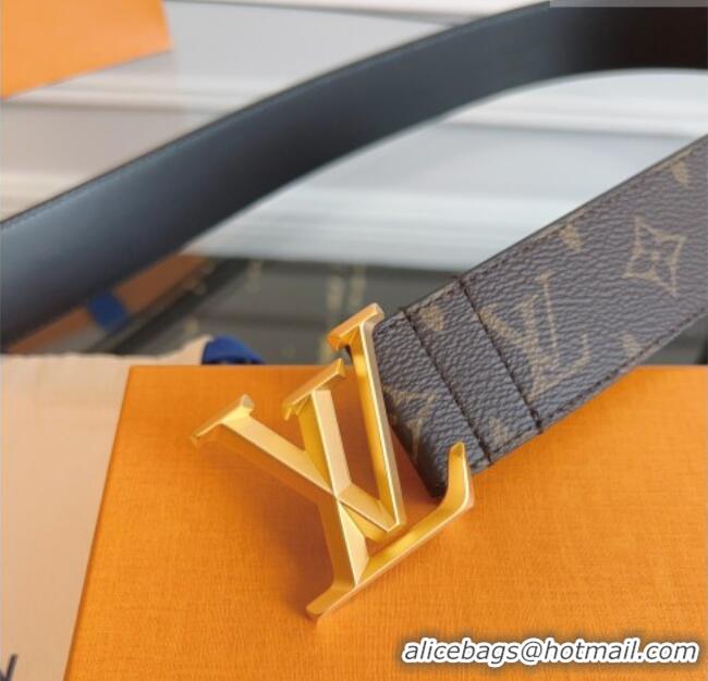 Trendy Design Louis Vuitton Monogram Canvas and Leather Belt 4cm with LV Buckle LV031604 Brown 2026