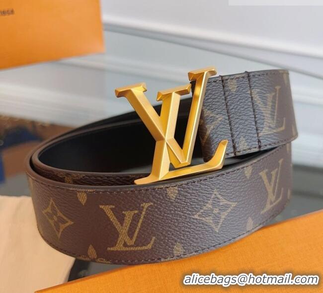 Trendy Design Louis Vuitton Monogram Canvas and Leather Belt 4cm with LV Buckle LV031604 Brown 2026