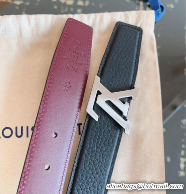 New Cheap Louis Vuitton Grained Leather Belt 3.5cm with LV Buckle LV031605 Black 2026