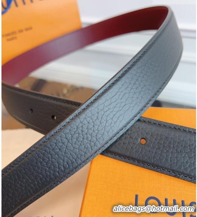 New Cheap Louis Vuitton Grained Leather Belt 3.5cm with LV Buckle LV031605 Black 2026