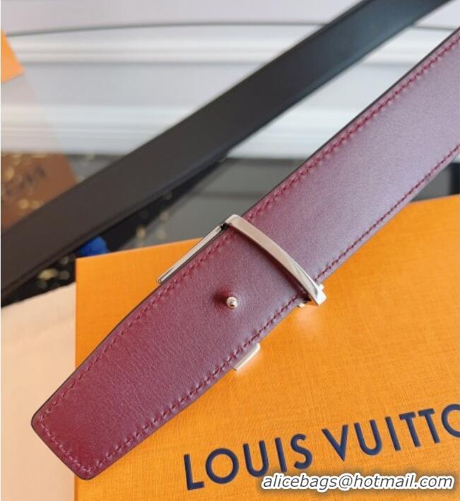 New Cheap Louis Vuitton Grained Leather Belt 3.5cm with LV Buckle LV031605 Black 2026