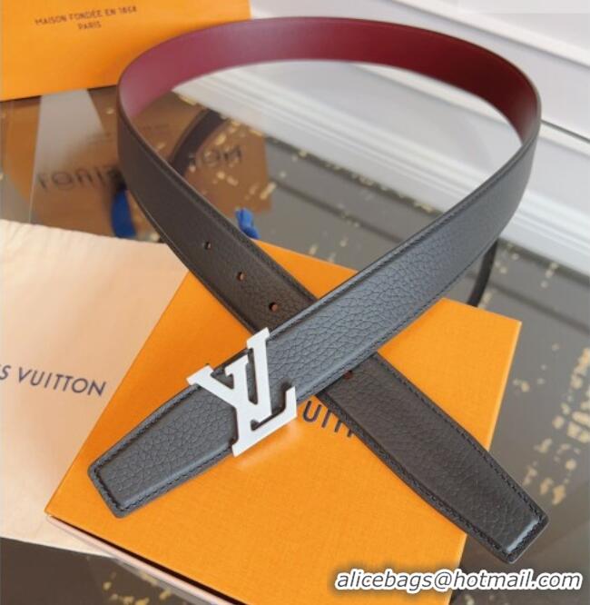 New Cheap Louis Vuitton Grained Leather Belt 3.5cm with LV Buckle LV031605 Black 2026