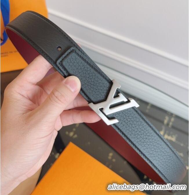 New Cheap Louis Vuitton Grained Leather Belt 3.5cm with LV Buckle LV031605 Black 2026