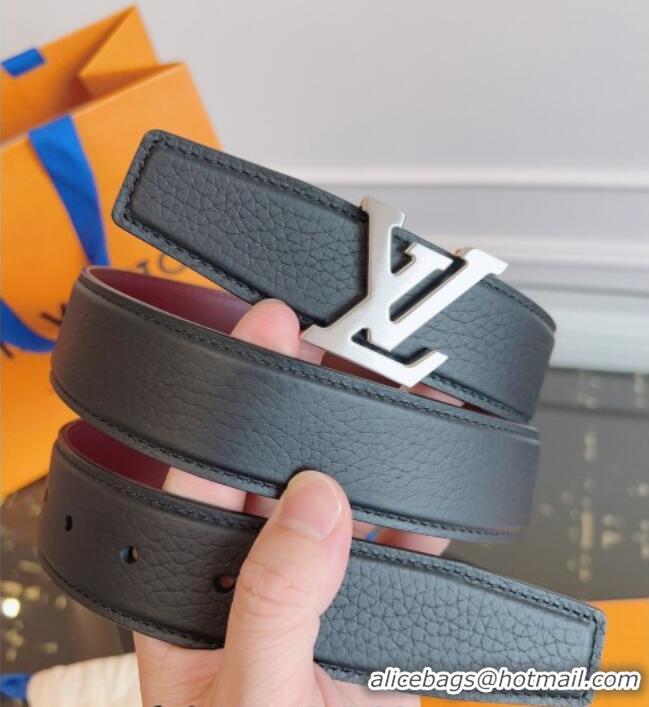 New Cheap Louis Vuitton Grained Leather Belt 3.5cm with LV Buckle LV031605 Black 2026