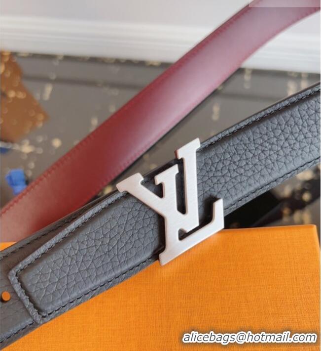 New Cheap Louis Vuitton Grained Leather Belt 3.5cm with LV Buckle LV031605 Black 2026