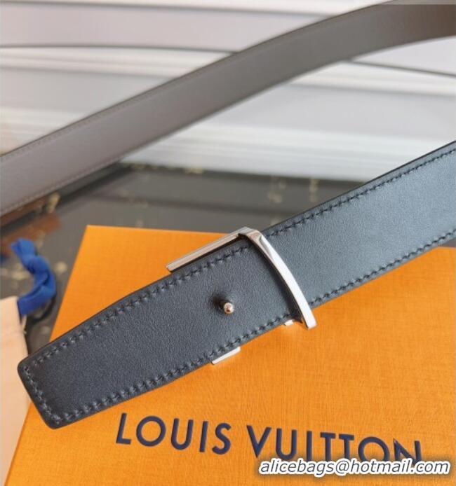 Good Taste Louis Vuitton Grained Leather Belt 3.5cm with LV Buckle LV031605 Grey 2026