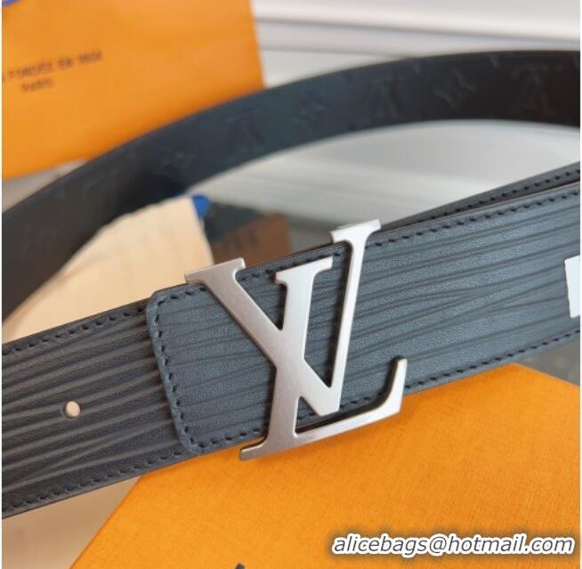 Cheapest Louis Vuitton Embossed Leather Belt 4cm with LV Buckle LV031606 Black 2026