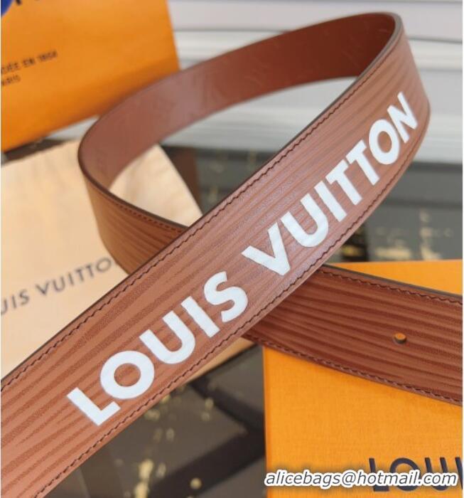 Market Sells Louis Vuitton Embossed Leather Belt 4cm with LV Buckle LV031606 Brown/Silver 2026