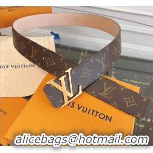 Best Product Louis Vuitton Monogram Canvas and Suede Belt 4cm with LV Buckle LV031607 Brown/Aged Gold 2026