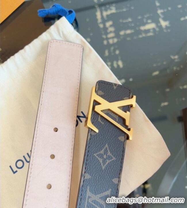 Best Product Louis Vuitton Monogram Canvas and Suede Belt 4cm with LV Buckle LV031607 Brown/Aged Gold 2026
