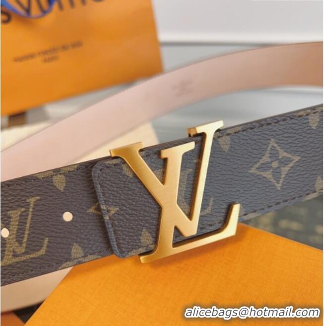 Best Product Louis Vuitton Monogram Canvas and Suede Belt 4cm with LV Buckle LV031607 Brown/Aged Gold 2026