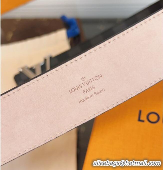Best Product Louis Vuitton Monogram Canvas and Suede Belt 4cm with LV Buckle LV031607 Black Damier/Silver 2026
