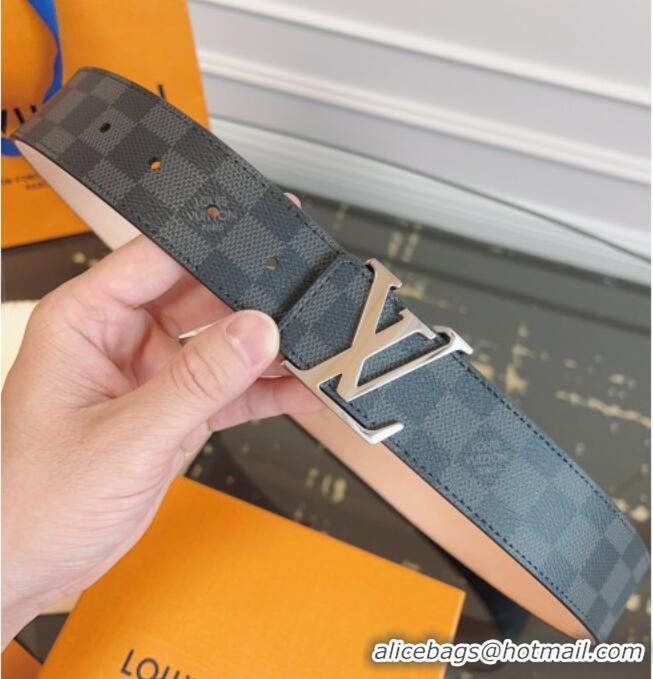 Best Product Louis Vuitton Monogram Canvas and Suede Belt 4cm with LV Buckle LV031607 Black Damier/Silver 2026